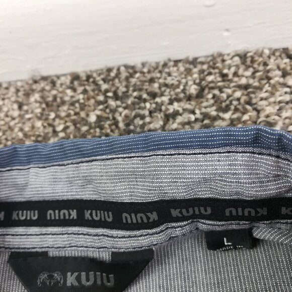 KUIU Shirt Basin Short Sleeve Button Up Blue Mens Large - Picture 3 of 10